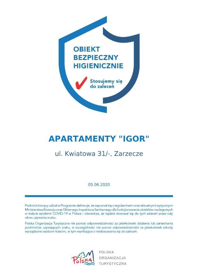 Apartament "IGOR" nad Jeziorem Zarzecze  Exterior foto